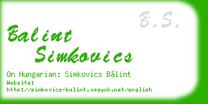 balint simkovics business card